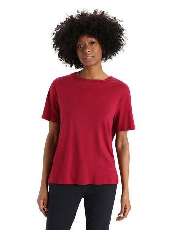 Dámské Tričko Icebreaker Merino Granary Krátké Sleeve Růžové | CZ 1365EBCX